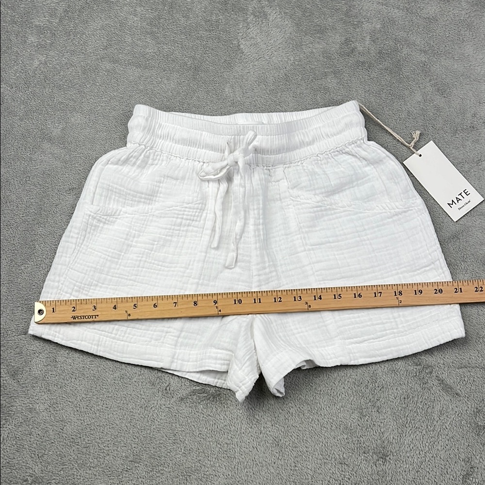 MATE The Label XS 100% Organic Gauze Short‎ Women's White Shorts - Picture 3 of 12